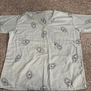 Printed Olive Women's Scrub Top